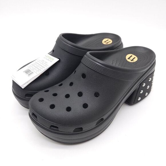 CROCS Other - Crocs Siren (Mens Size 11) Studded High Heel Clog Black Slip On Shoes Punk‎ Emo